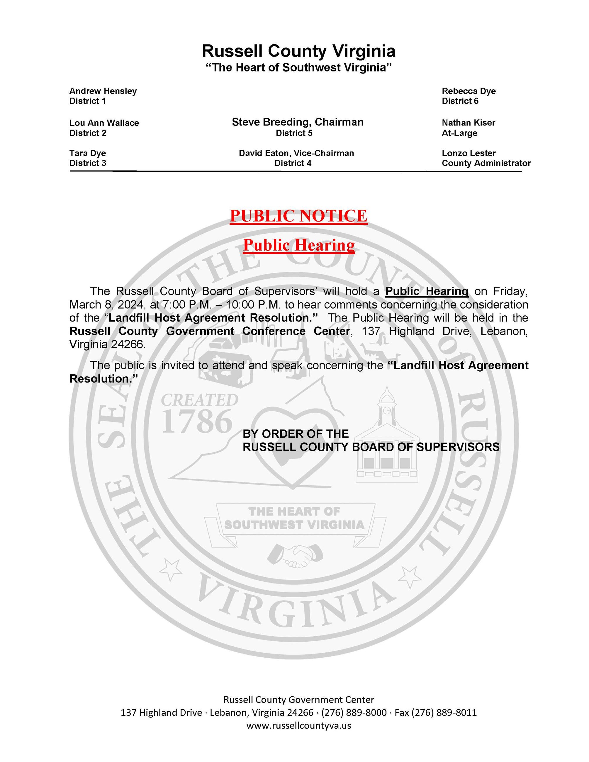 Landfill Public Notice 2