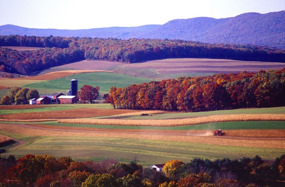 Farm land in the Fall.