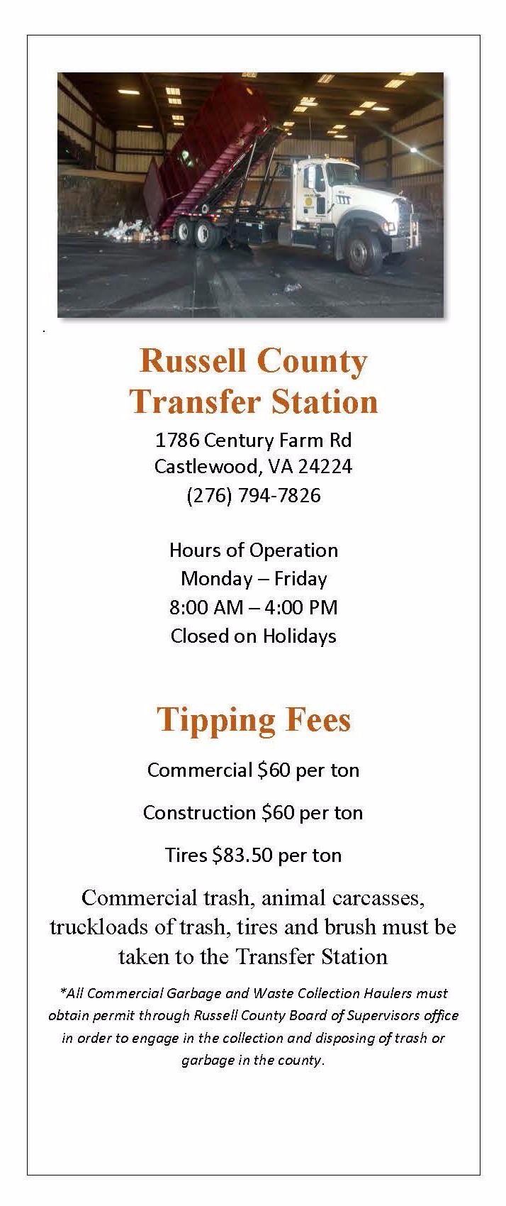 Russell County Transfer Station Information