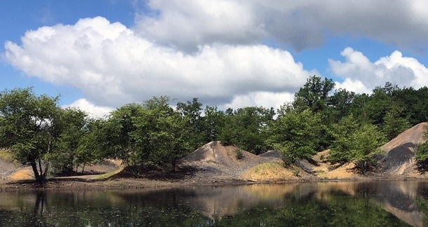 Patrick site before reclamation. Photo courtesy of Iowa Abandoned Mine Land Program.