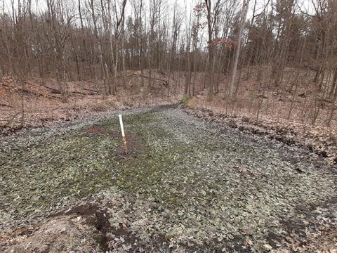 Basin after being drained in preparation for rehabilitation work. 